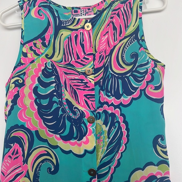 Lilly Pulitzer Iona Shell Top in Sea Blue Private Island Engineered. Size S. - Picture 3 of 3